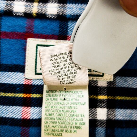 L.L. Bean Brushed Flannel Shirt Men’s XXL Red Blue Tartan Workwear Fall Layer - Picture 7 of 12